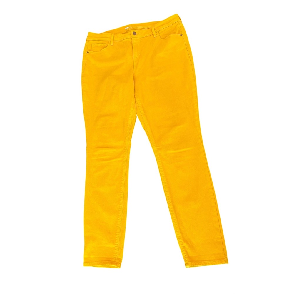 Old Navy Rockstar Super Skinny Jeans Squash Yellow Mid Rise Womens 14 (1164)